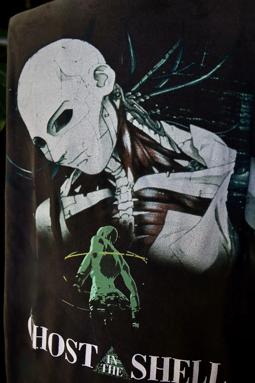 SAINT Mxxxxxx × GHOST IN THE SHELL Ghost in the Shell GS_LS TEE/GITS/BLK Big IP Ghost in the Shell co-branded model Motoko Kusanagi takes a bath Retro distressed long sleeves Ready-to-wear Assute dyeing All parts of the horse spray fade/replacement fade Correct accessories Joint LOGO wash mark/main mark/cherub mark Super complex printing reproduction Super long drawing/pattern making cycle Handmade graffiti made dirty